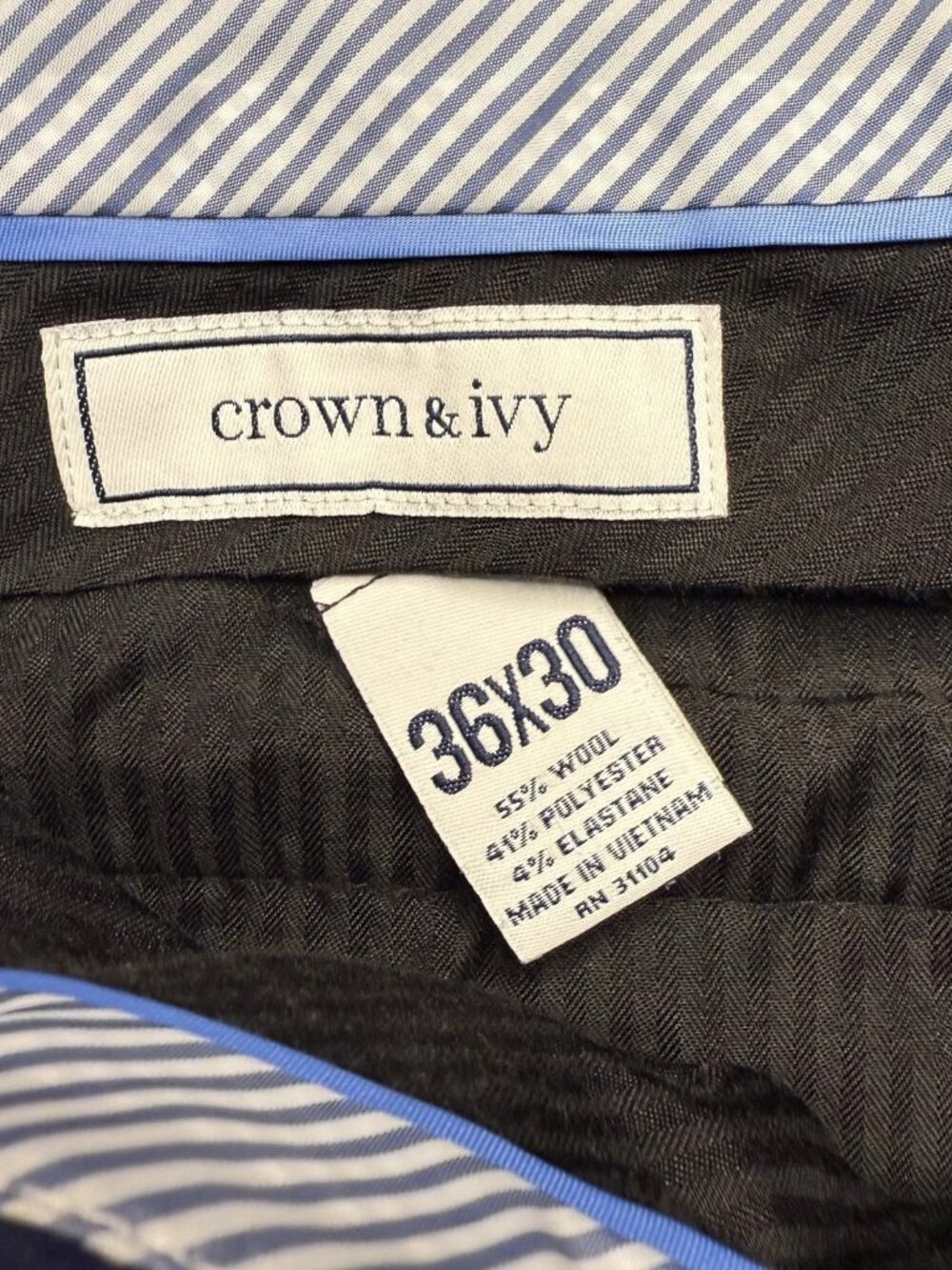 Crown and Ivy Blue Dress Pants Men's 36 x 30 - Picture 3 of 3